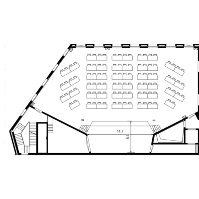 Einrichtungsplan Seminarbestuhlung im Auditorium im gate27 in Winterthur